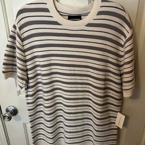Lucky Brand Cream and Gray Knit Top